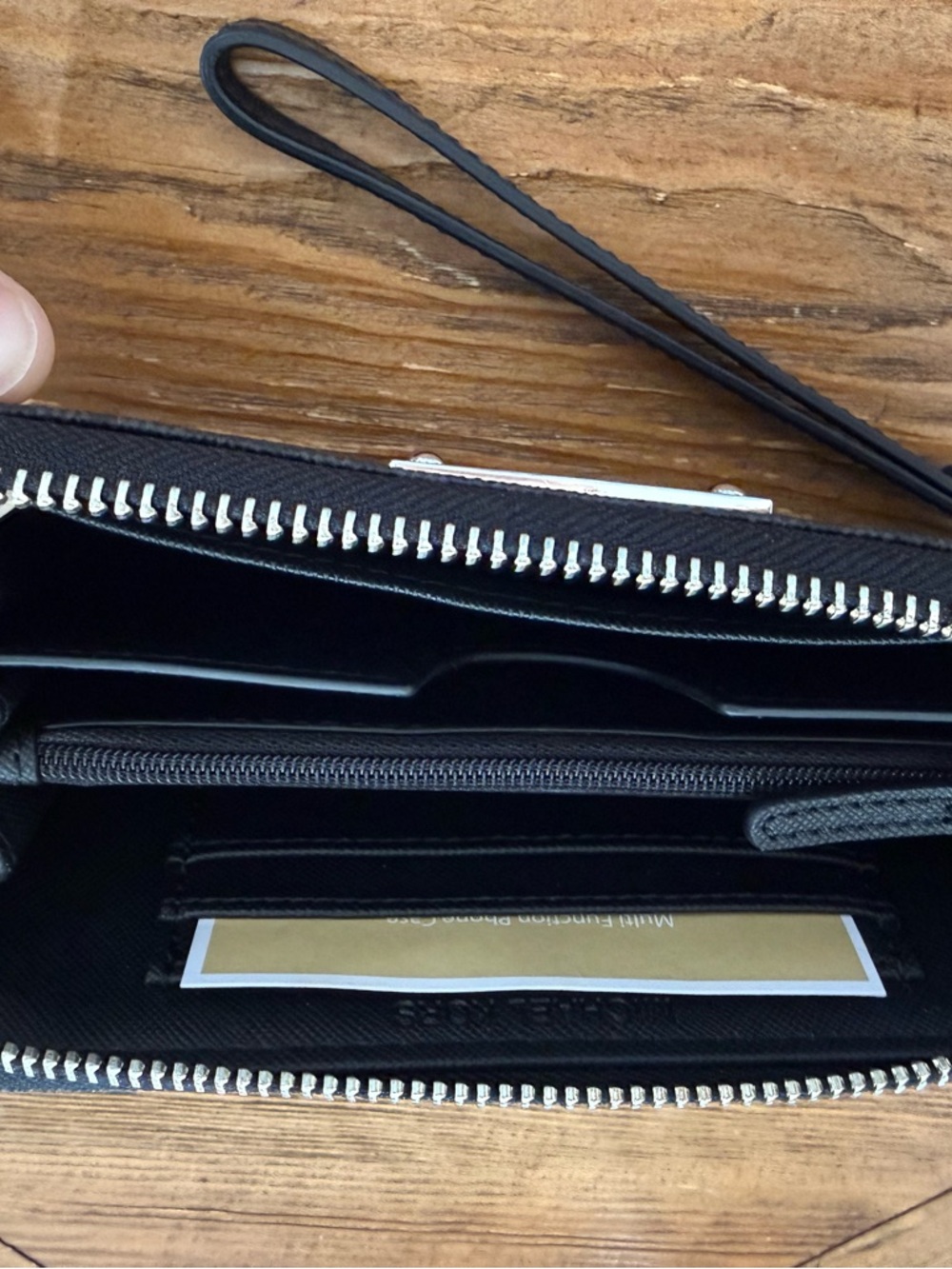 Michael Kors Black Textured Wristlet Clutch Wallet - Picture 2 of 3